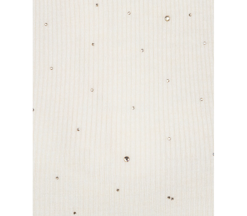 Esqualo 02034 Cream s/slve Top w/Diamontè