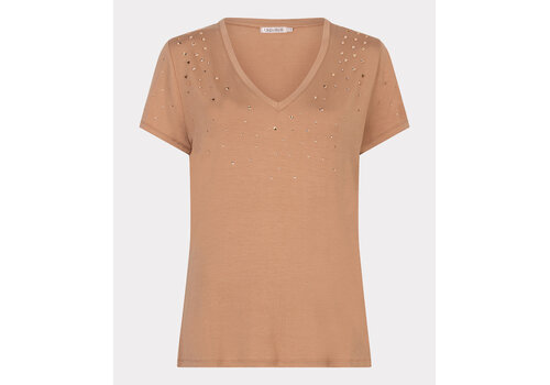 EsQualo S/S Esqualo 30019 Cappuchino V/Neck Diamanté