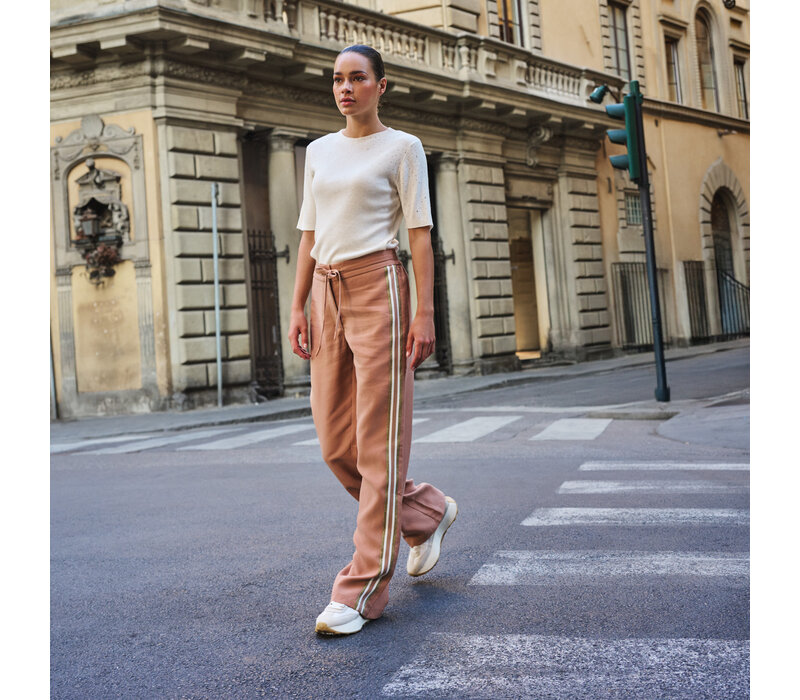 Esqualo 05009 Cappuccino side Taped Trousers