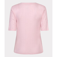 Esqualo 02034 Pink s/slve Top w/Diamantè