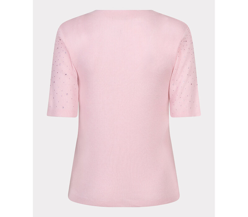 Esqualo 02034 Pink s/slve Top w/Diamantè