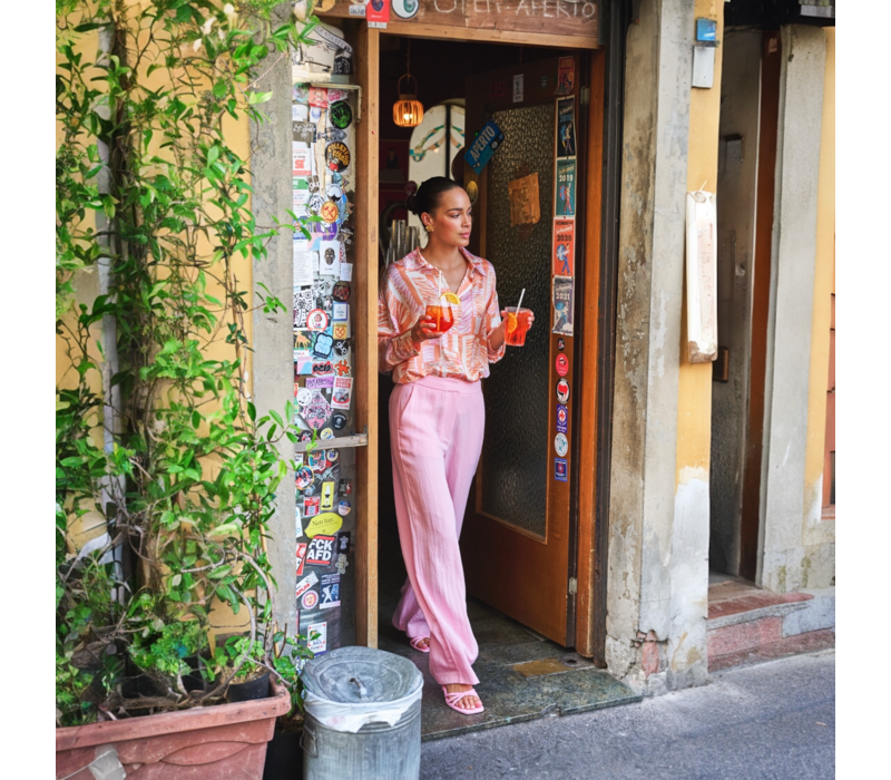 Esqualo 10030 Pink/Orange Print Blouse