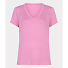 EsQualo S/S Esqualo 30019 Rose Pink V/neck Diamanté T