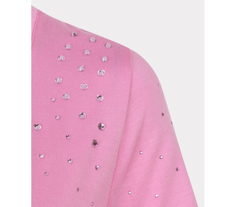 Esqualo 30019 Rose Pink V/neck Diamanté T