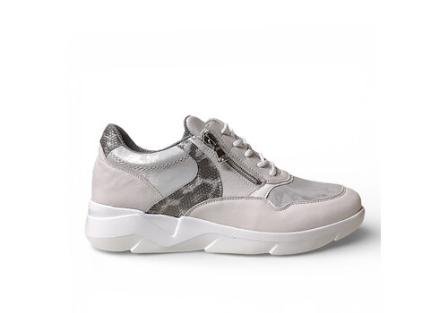 Waldlaufer Waldlaufer 668001 Wht/Svlr Wide Fit Sneakers