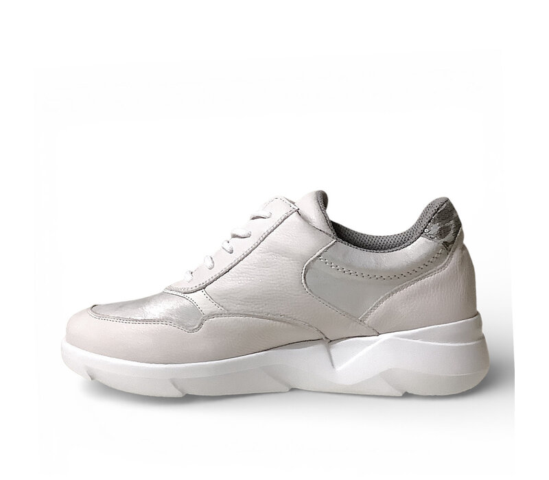 Waldlaufer 668001 Wht/Svlr Wide Fit Sneakers