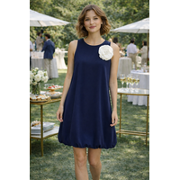 Fly Girl 91462 Navy Bubble Hem Dress