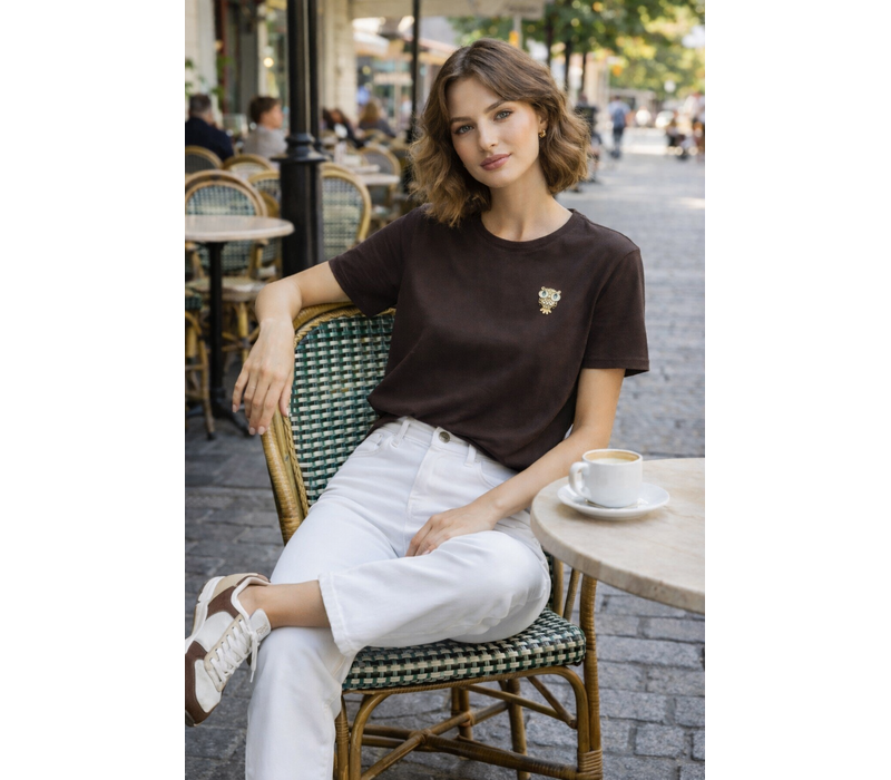 Fly Girl 11792 Chocolate Owl Tee