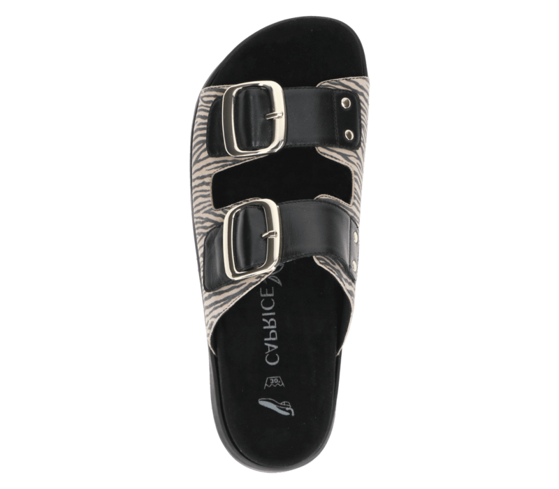 Caprice 27202 Beige Zebra Print Sliders
