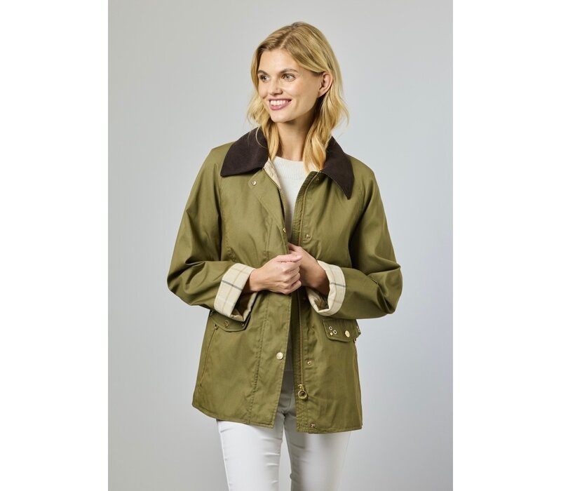 Junge NATASJA Olive Wax Coated Coat