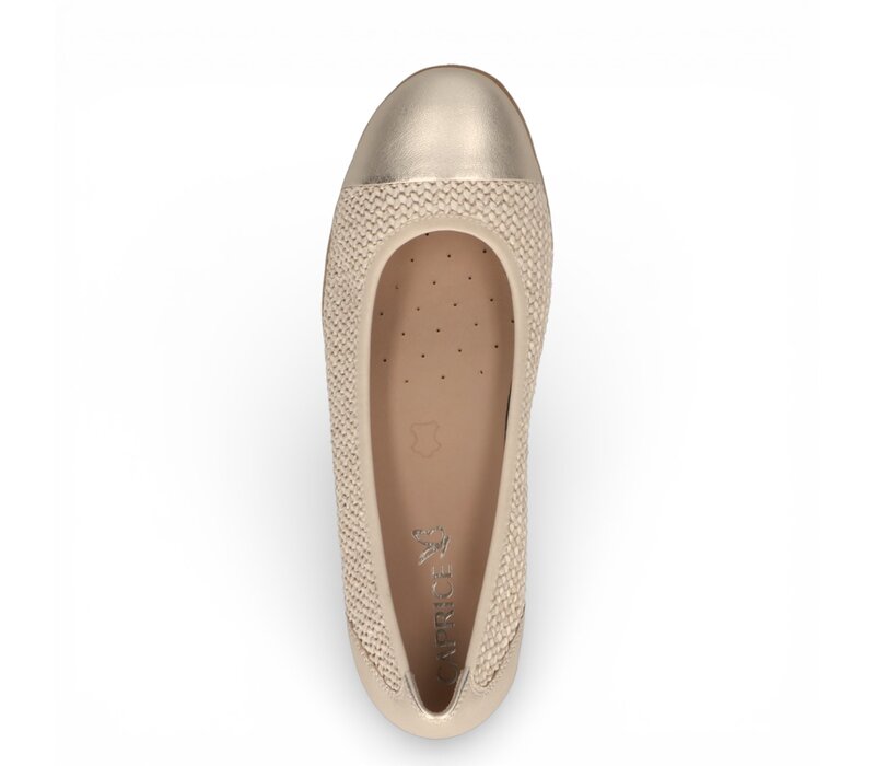 Caprice 22123 Off Wht/Gold Pumps