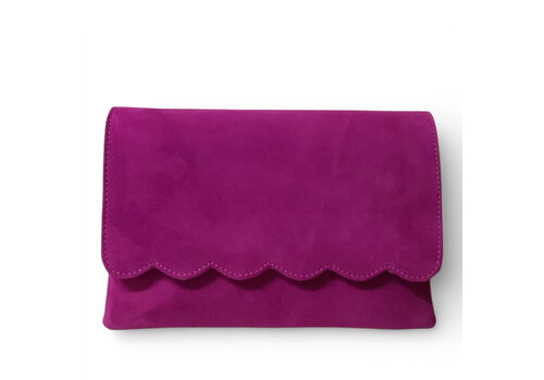 Marian Marian 801 Magenta Suede Clutch Bag