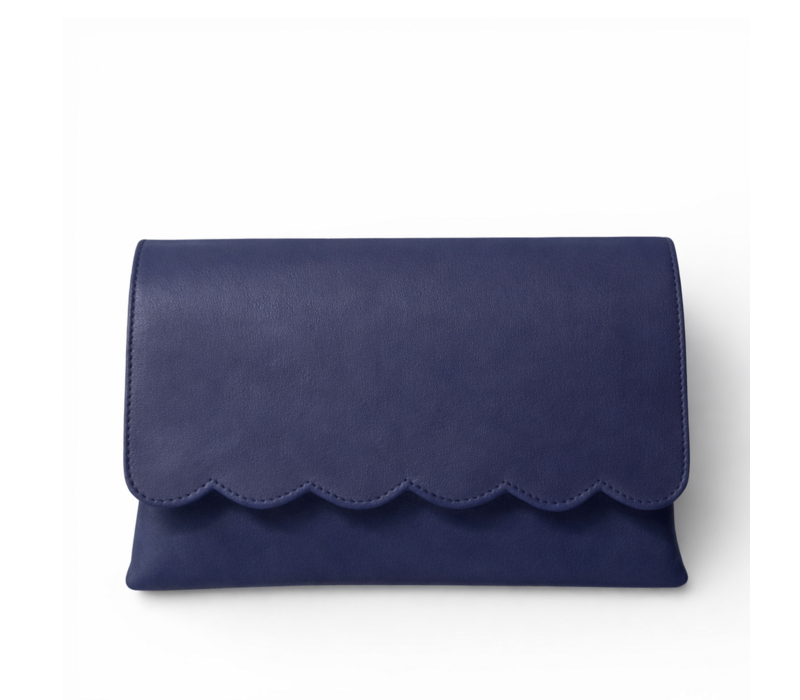 Marian 801 Navy Leather Clutch Bag