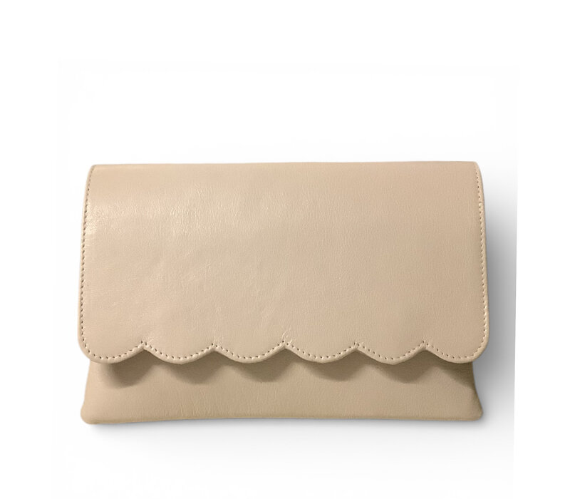 Marian 801 Beige Leather Clutch Bag