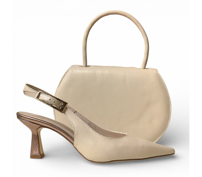 Marian 2401 V26 Beige Leather Sling Backs