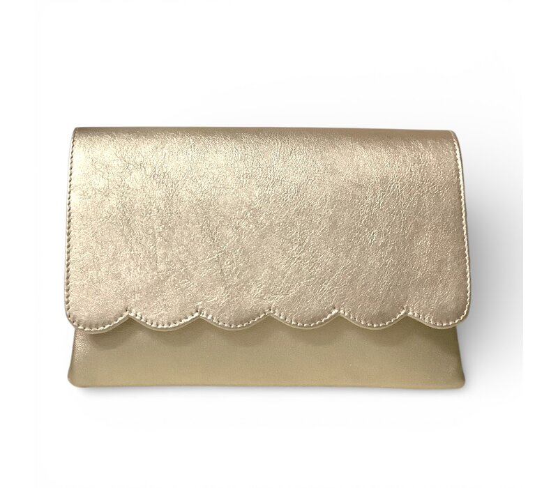 Marian 801 Pomez Gold Leather Clutch Bag