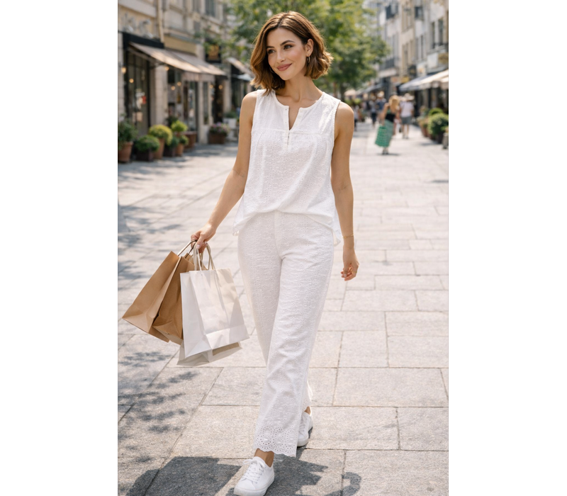 MD’M 4.73.689.29 White Cotton Trousers