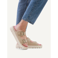 Caprice 27201 Beige Suede Slider Sandal