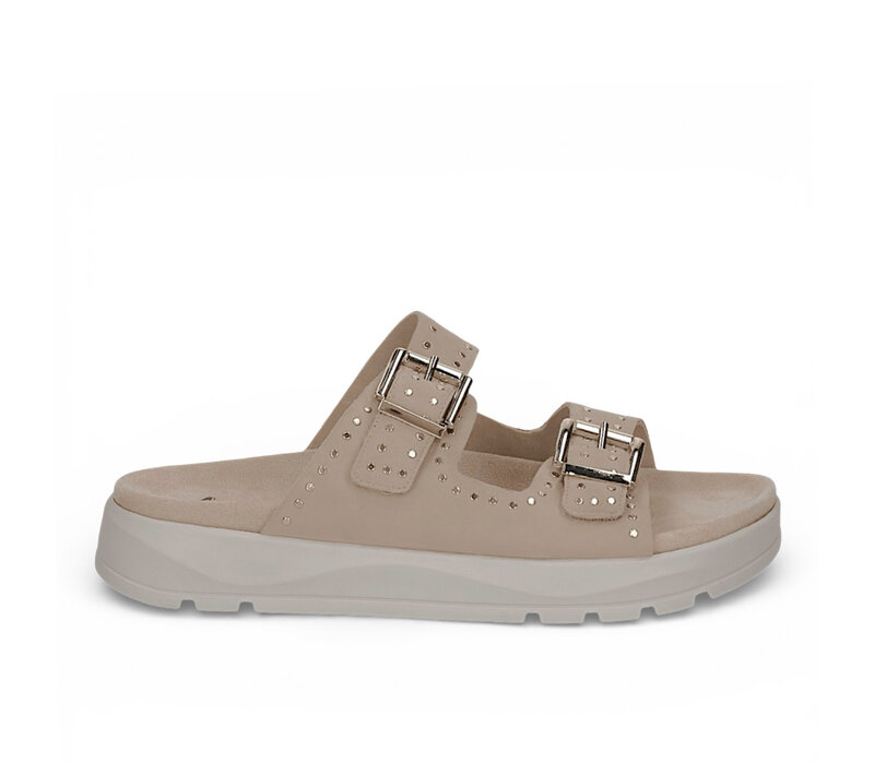 Caprice 27201 Beige Suede Slider Sandal