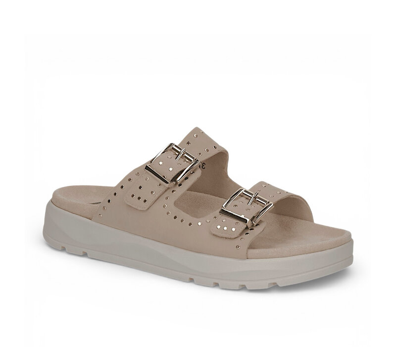Caprice 27201 Beige Suede Slider Sandal