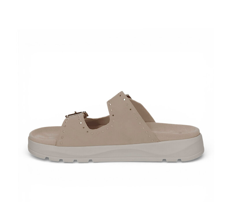 Caprice 27201 Beige Suede Slider Sandal