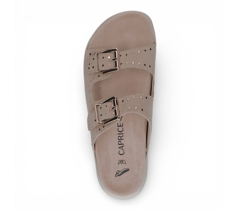Caprice 27201 Beige Suede Slider Sandal