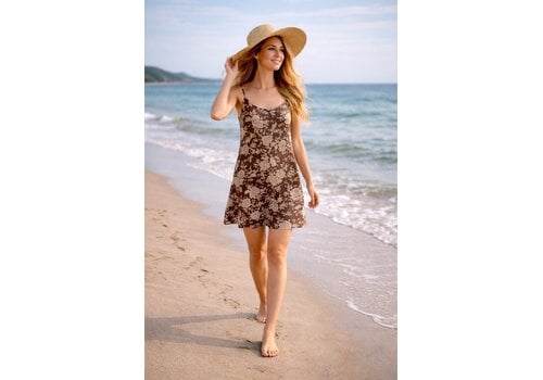 Fly Girl Italy Fly Girl 91158C Brown multi Slip Dress