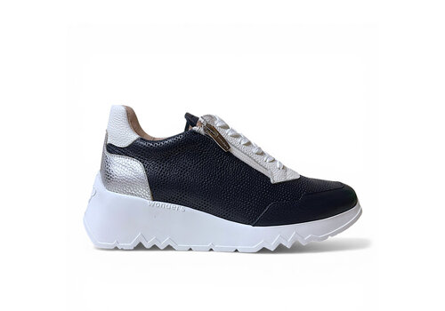 Wonders Wonders E-6771 Navy/Wht  Leather Sneaker