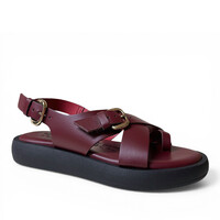 Wonders AB-1332 Burgundy Toe Post Sandals