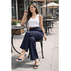 Pinns 729T Navy Soft Wide Leg Trousers