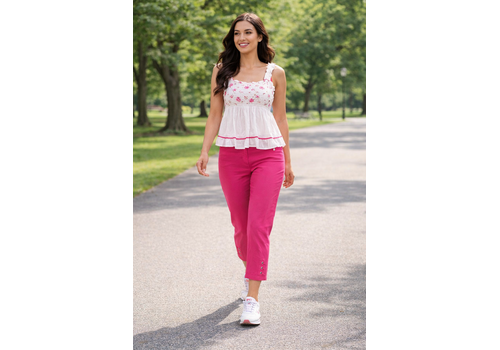 PINNS Pinns 408C Fuchsia Bengaline Crop w/Diamantè