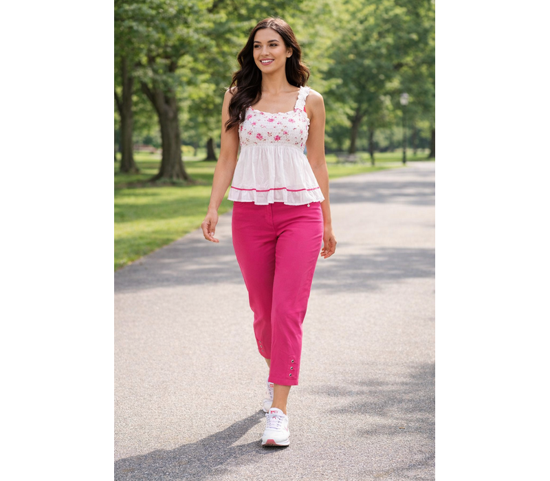 Pinns 408C Fuchsia Bengaline Crop w/Diamantè