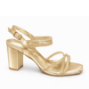 REDZ REDZ 3132-1 Gold Block Heel Sandals