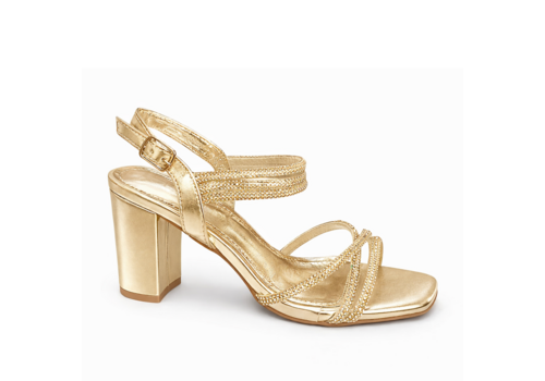 REDZ REDZ 3132-1 Gold Block Heel Sandals
