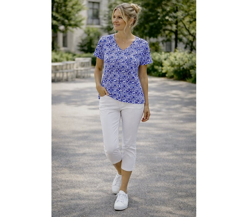 Julie Guerlande TS620 Blue Multi Top