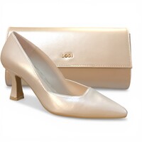 LODI L1902 Pearlized Nude Clutch Bag