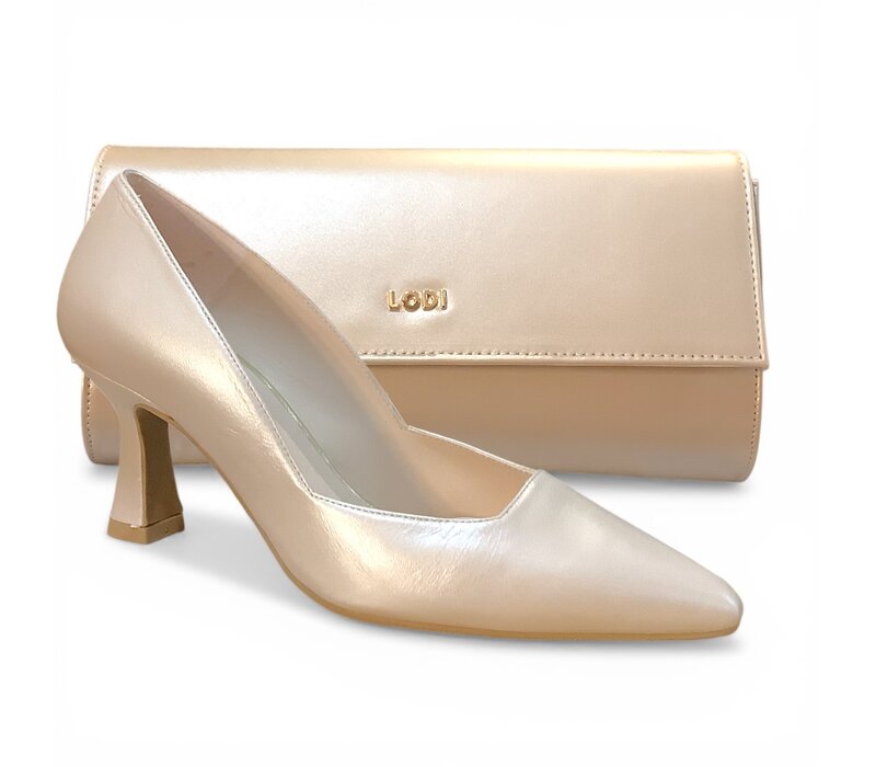 LODI L1902 Pearlized Nude Clutch Bag