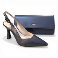 LODI L1902 Navy Leather Clutch Bag