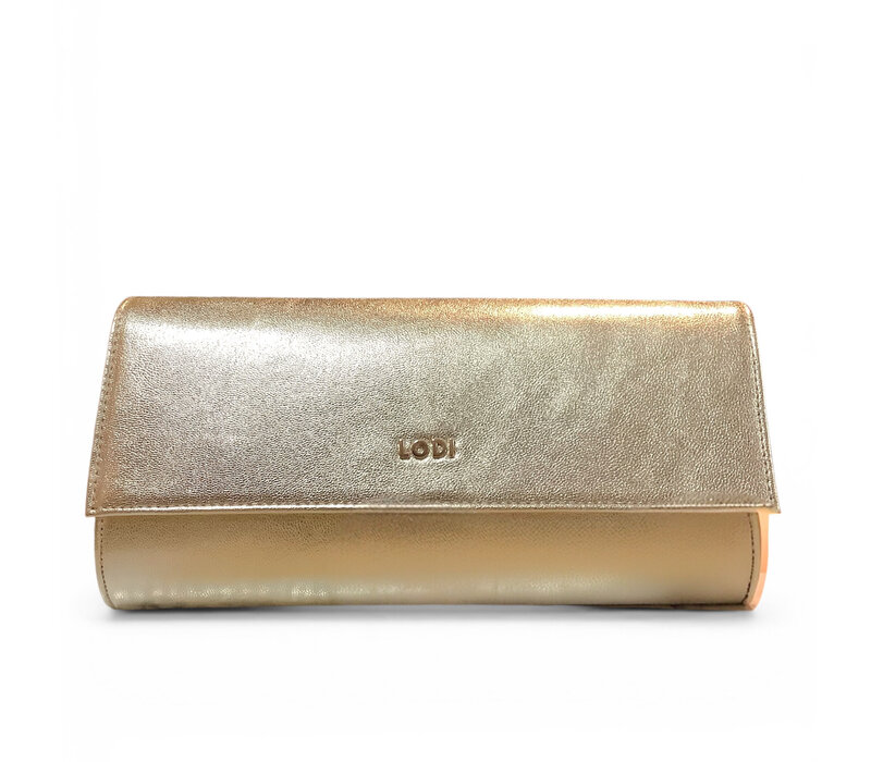 LODI L1902 Gold Metallic Clutch Bag