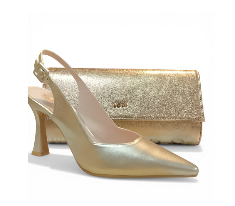 LODI L1902 Gold Metallic Clutch Bag
