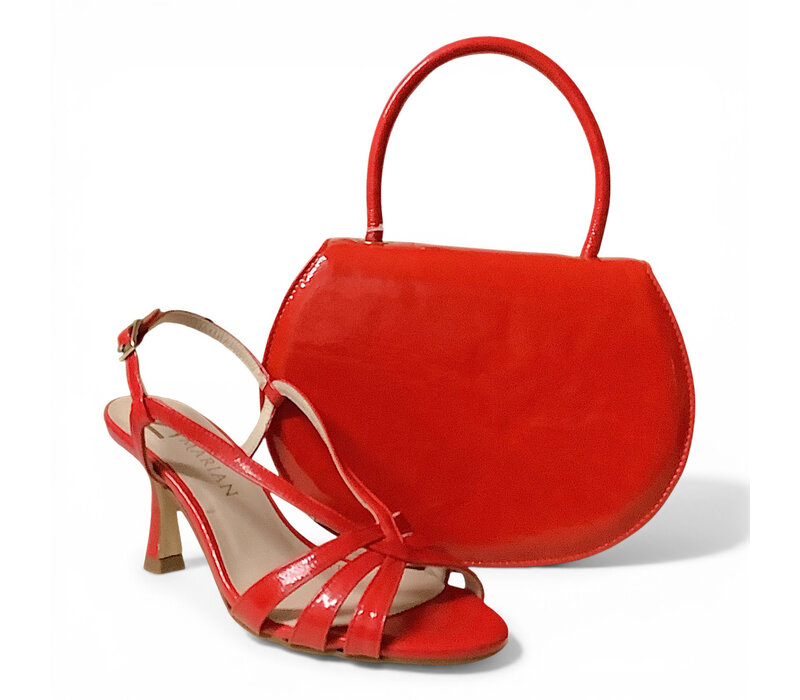 MARIAN 706 Red Crackled Patent Handbag