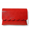 Marian MARIAN 801 Red Crackled Patent Clutch