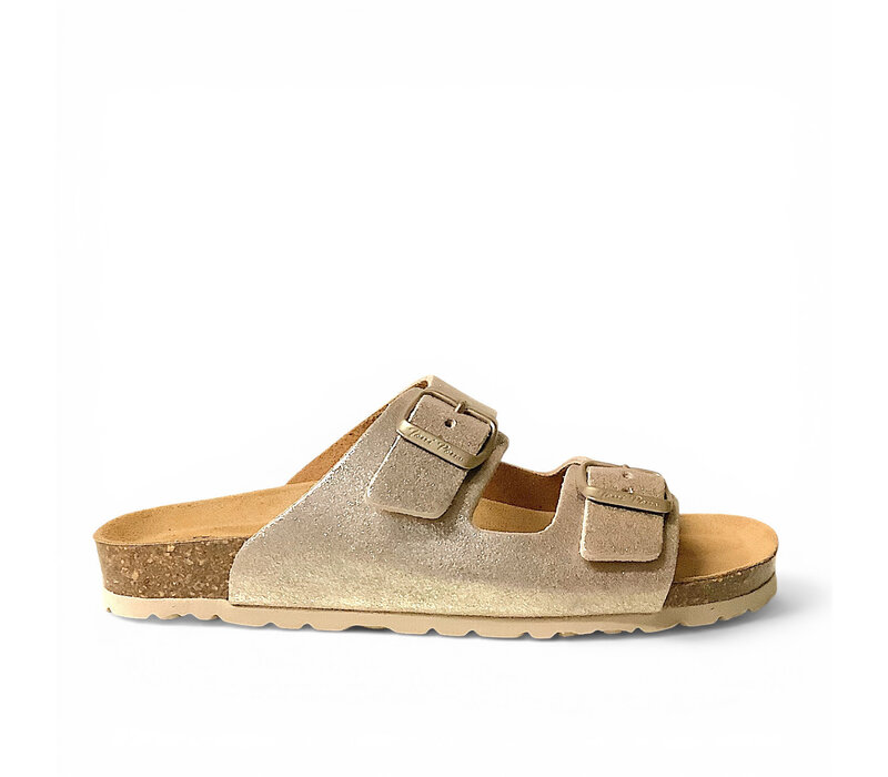 Toni Pons GHANA-QT Gold Suede Sandal