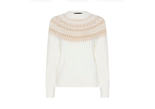 Micha S/S Micha 180 153 Off Wht/Sand Knit Sweater