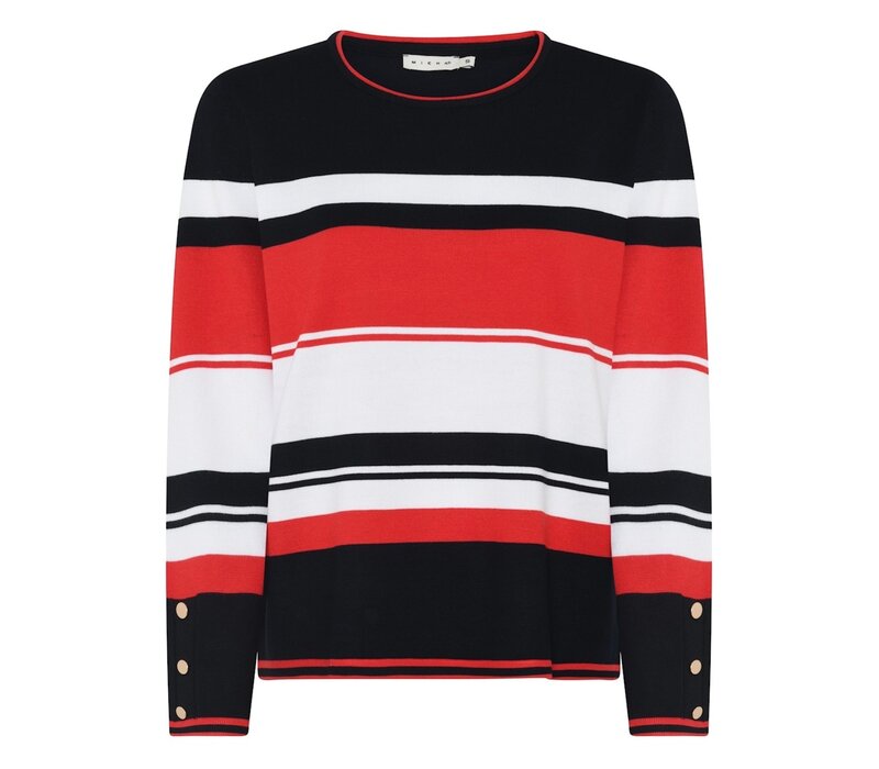 Micha 181 173 Navy/Red Fine Knit Sweater