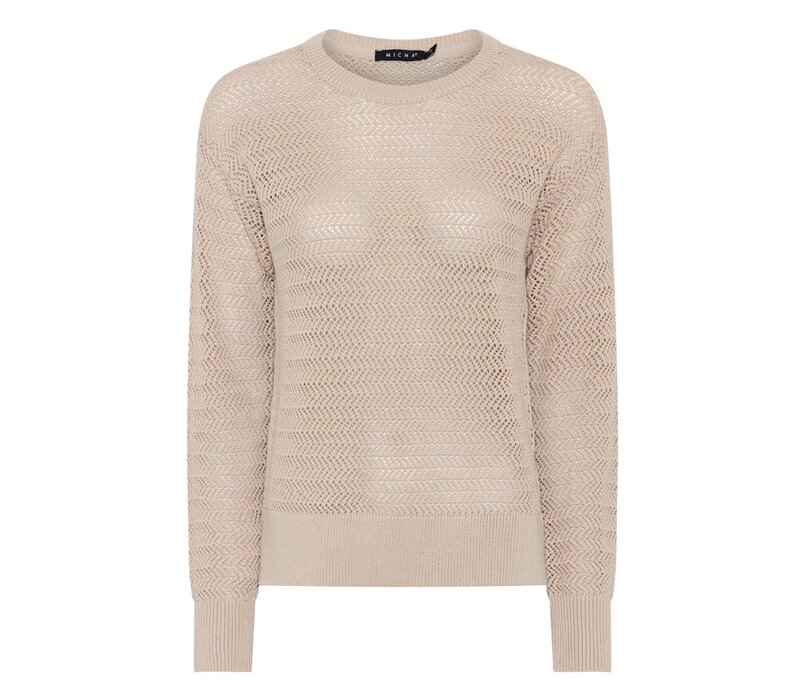 Micha 181 123 Sand Open Knit Sweater