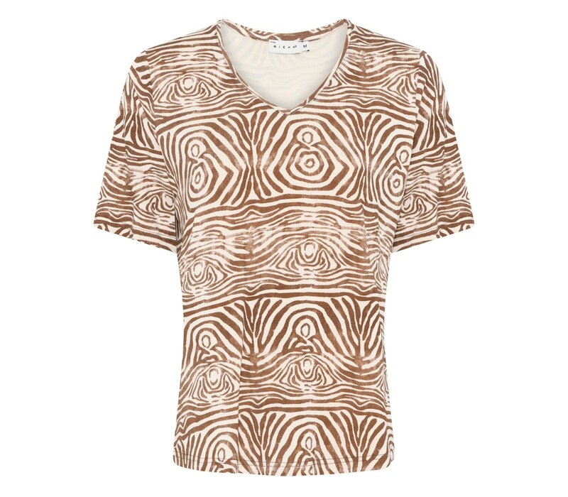 Micha 181 180 Sand Multi Stripey T-Shirt