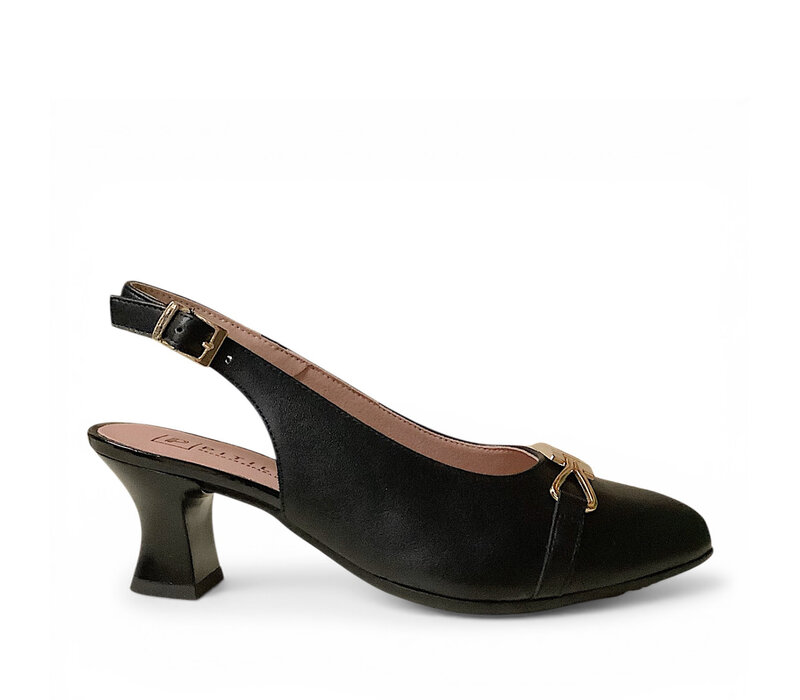 Pitillos 11186 Black Solid Kitten Heel