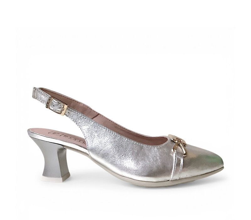 Pitillos 11186 Silver Solid Kitten Heel