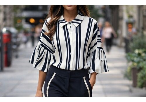 Kimara Kimara SENNA Navy/Off Wht Stripe Blouse